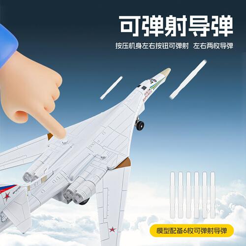 车致仿真白天鹅TU-160轰炸机模型声光回力合金儿童玩具礼物摆件