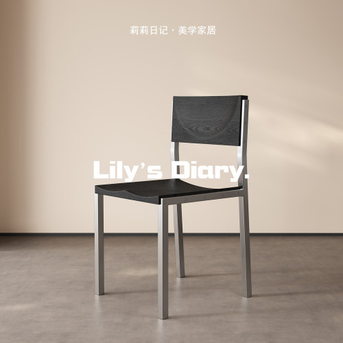 Lily'sDiary实木不锈钢极简餐椅