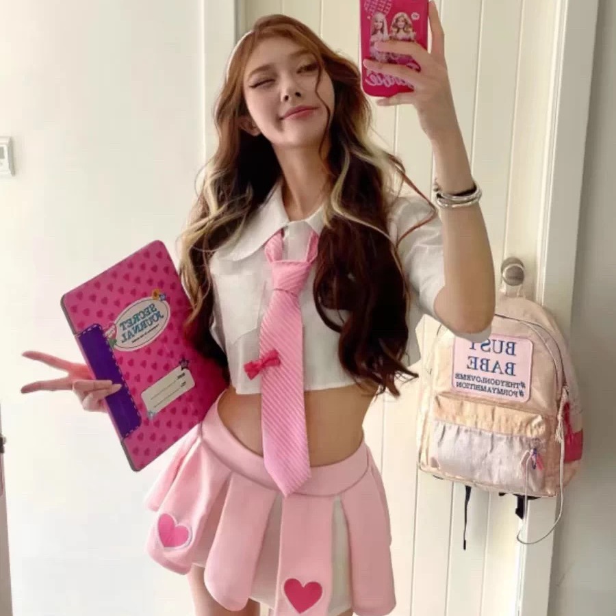 女团打歌服粉色甜心多巴胺夜店DS