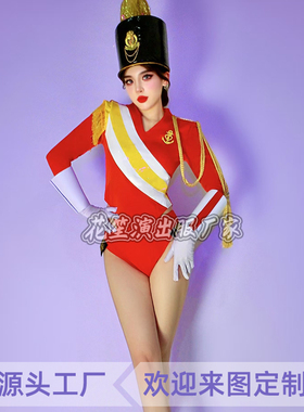酒吧gogo演出服八一建军节国庆节红色军装疯马秀仪杖队ds女舞蹈服