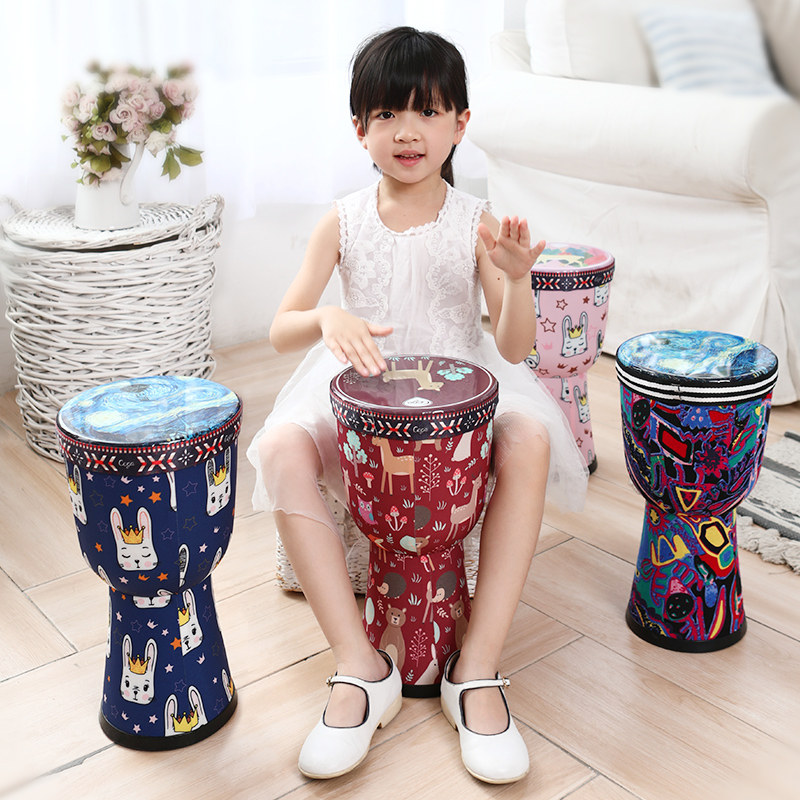 非洲鼓丽江手鼓儿童幼儿园8寸10寸12初学者入门云南手拍鼓乐器