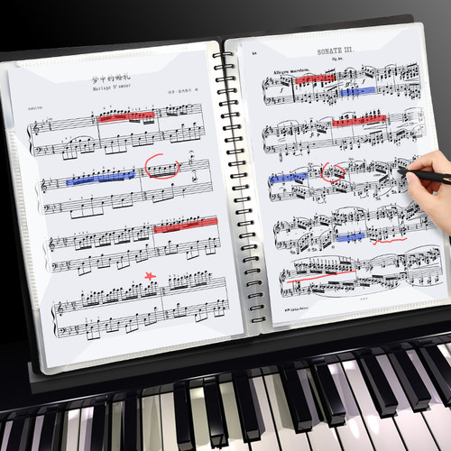 乐谱夹改谱册单页不反光展开式