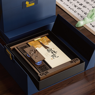 台历实木高档黑胡桃新款2026马年日历摆件礼物送领导伴手礼办公室复古中国风名画传统故宫文化礼盒可定制logo