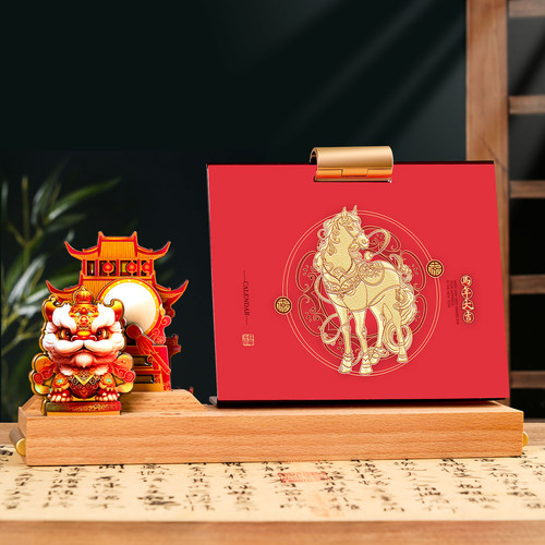 台历2026年新款马年故宫文创日历多功能带笔筒创意桌面摆件公司伴手礼商务高档实木月历礼品礼盒定制可印logo