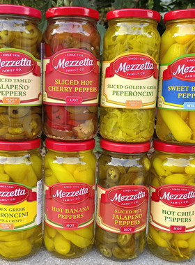 473ml美国棒约翰同款美瑞塔泡椒切片辣椒Mezzetta Sliced Peppers