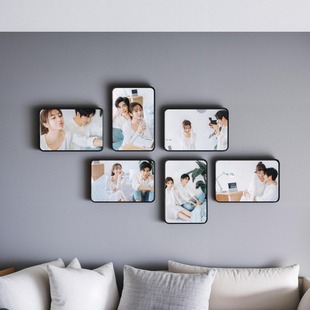 免打孔相框照片墙装饰定制创意展示墙全家福结婚照高级组合相框墙