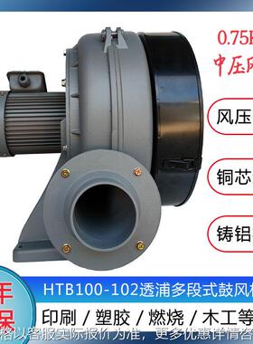 多段式离心风机 750W纺织机械工业集尘风机 HTB100中压鼓风机