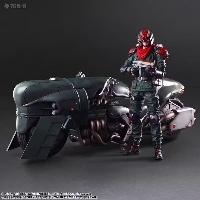 PlayArts PA改 最终幻想7 神罗警卫 摩托车套装 可动手办 现货
