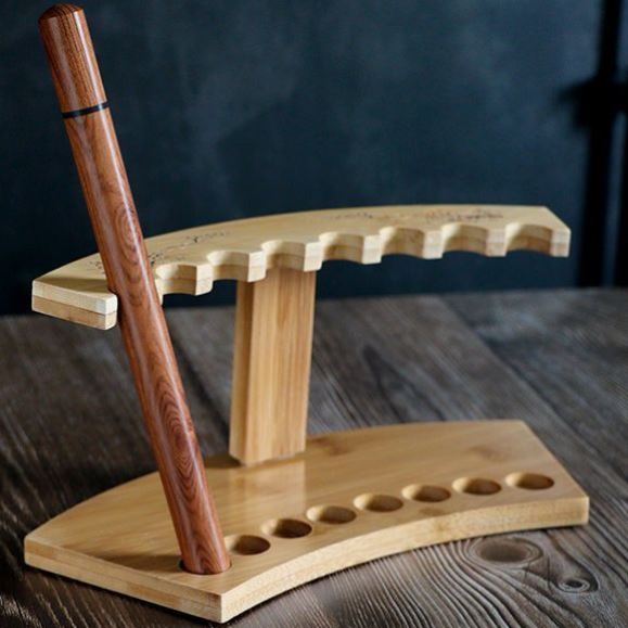 香筒展示架楠竹8孔收纳架香筒支架找香道置物架香桶陈列架香管架