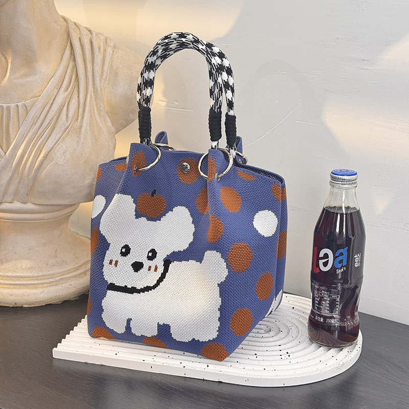 上班族杂物手提袋高颜值针织出门精致外出小拎包高级感大容量通勤