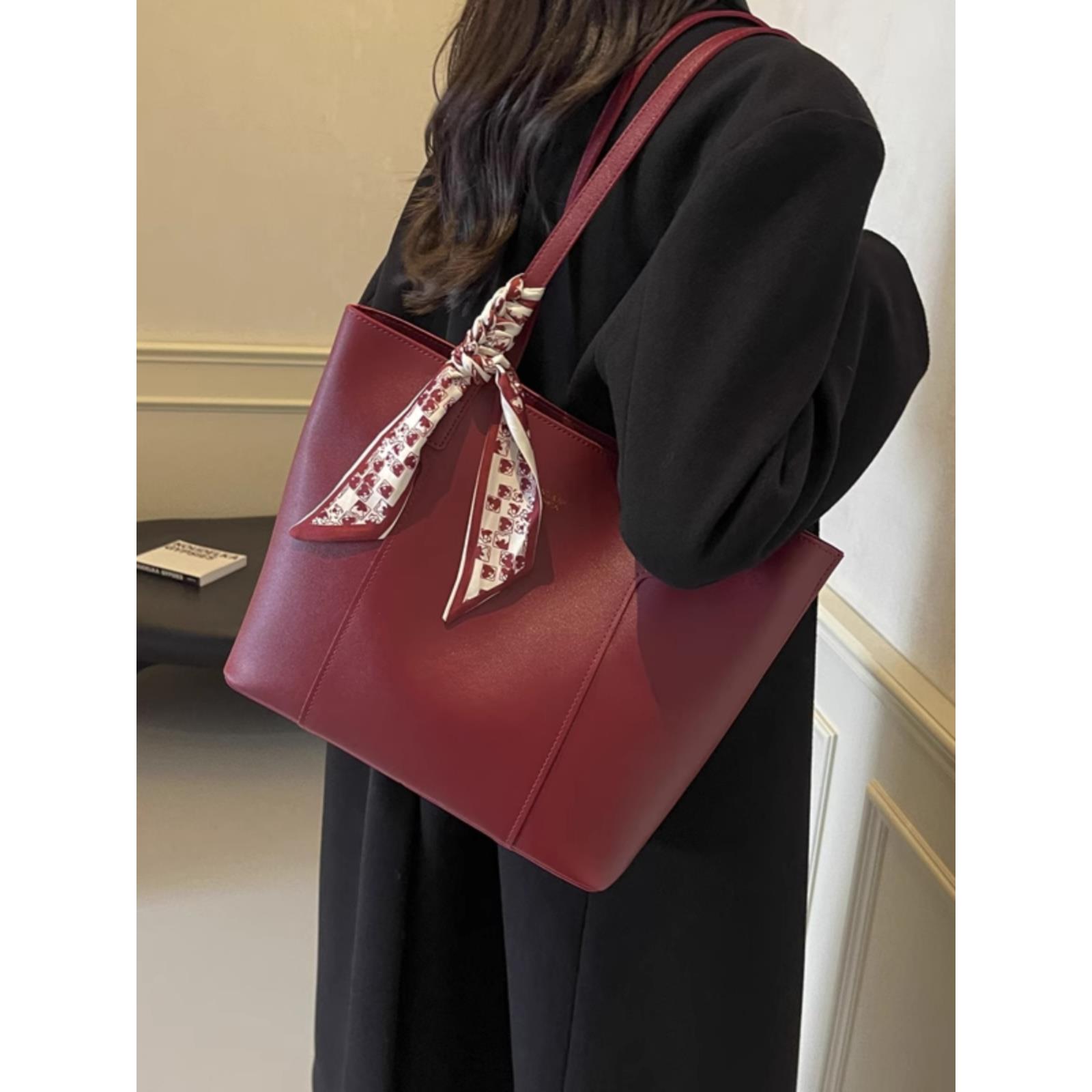 婚包日常可用新娘实用型双层喜庆结婚酒红色包包新娘大容量托特包