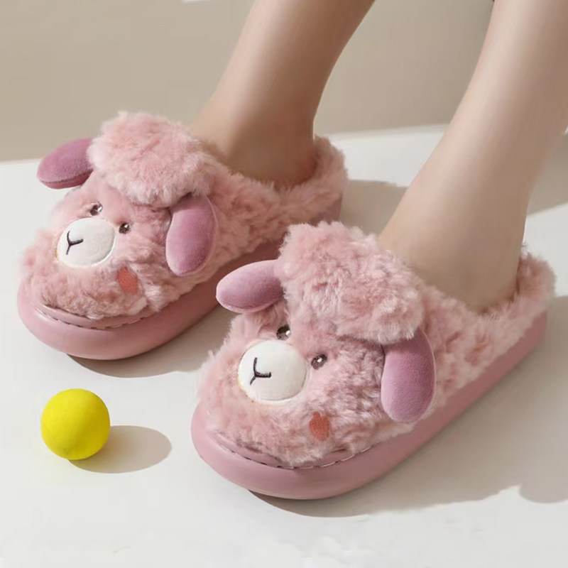 儿童棉拖鞋女童男童秋冬季室内防滑家居可爱保暖毛毛宝宝卡通棉拖