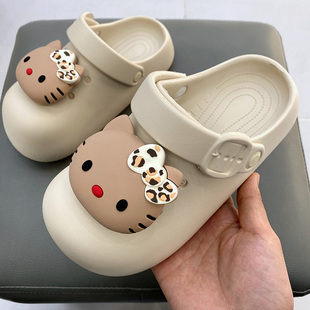儿童凉拖鞋夏女童新款包头中大童可爱卡通KT猫外穿防滑软底洞洞鞋