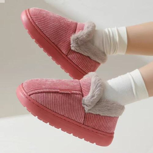 棉拖鞋包跟男女防滑厚底居家保暖秋冬室内情侣中老年加绒冬季棉鞋