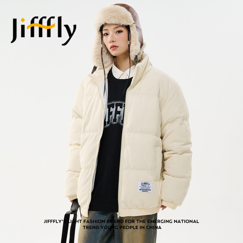 Jifffly情侣灯芯绒加厚防寒棉衣