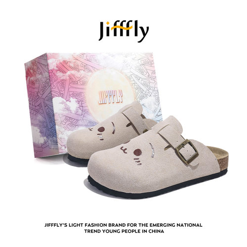 Jifffly勃肯拖男2025新款厚底休闲包头拖鞋情侣复古外穿半拖鞋子