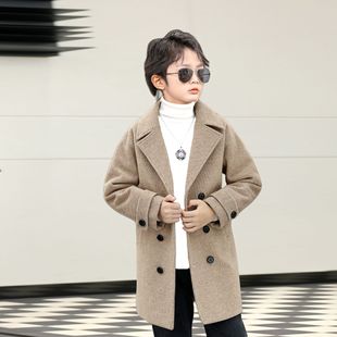 男童呢子大衣秋冬款洋气保暖中长款韩版帅气百搭风衣儿童毛呢外套