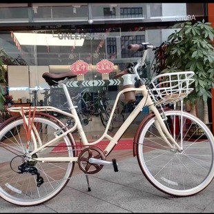 捷安特自行车24寸26寸女式轻便铝合金变速复古淑女单车学生通勤车