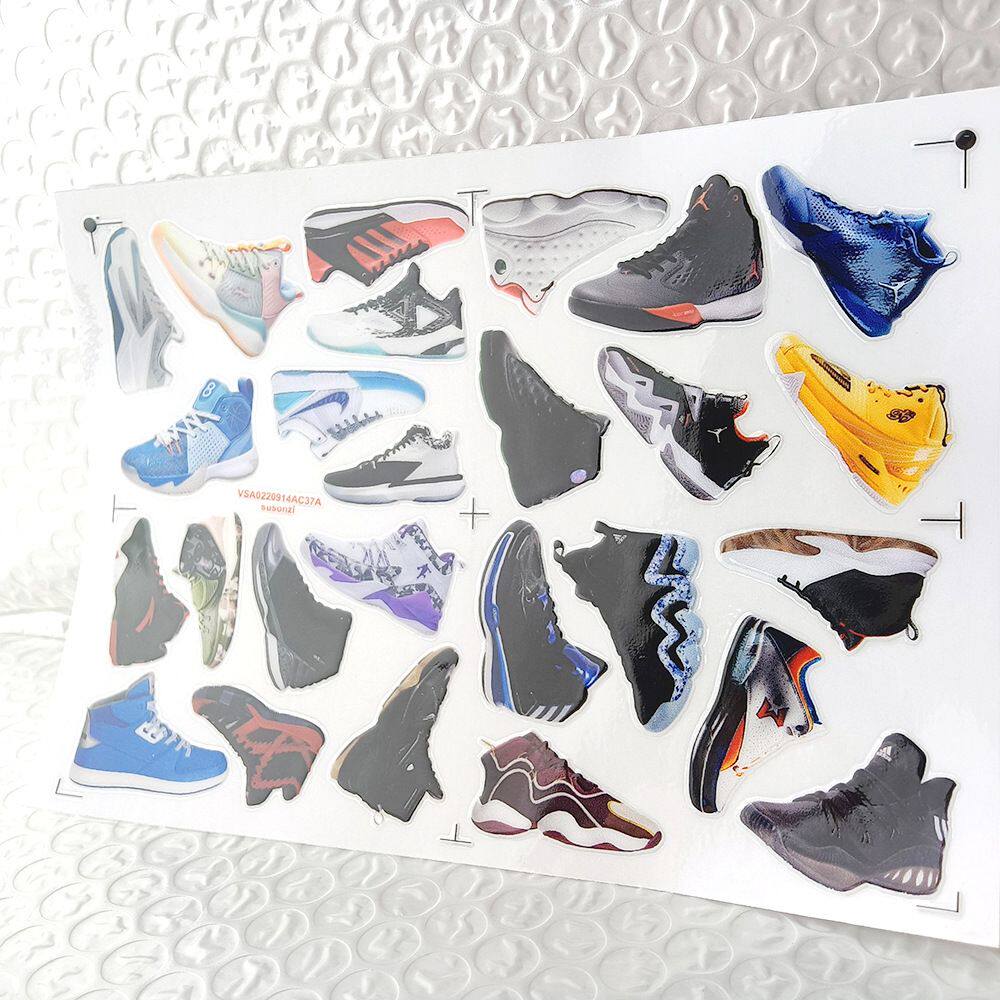 运动篮球鞋镂空立体防水电动牙刷水杯装饰贴纸UV转印贴水晶标定制