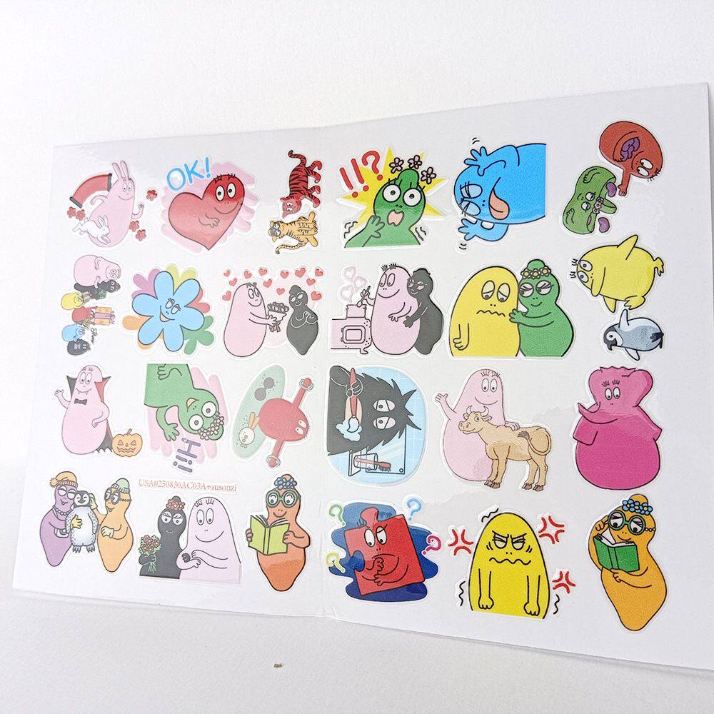 巴巴爸爸镂空立体防水手帐笔贴撕膜留图装饰贴纸UV转印贴水晶标