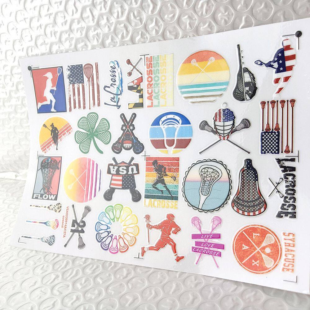 卡通网球运动镂空立体防水笔牙刷水杯装饰贴纸UV转印贴水晶标定制