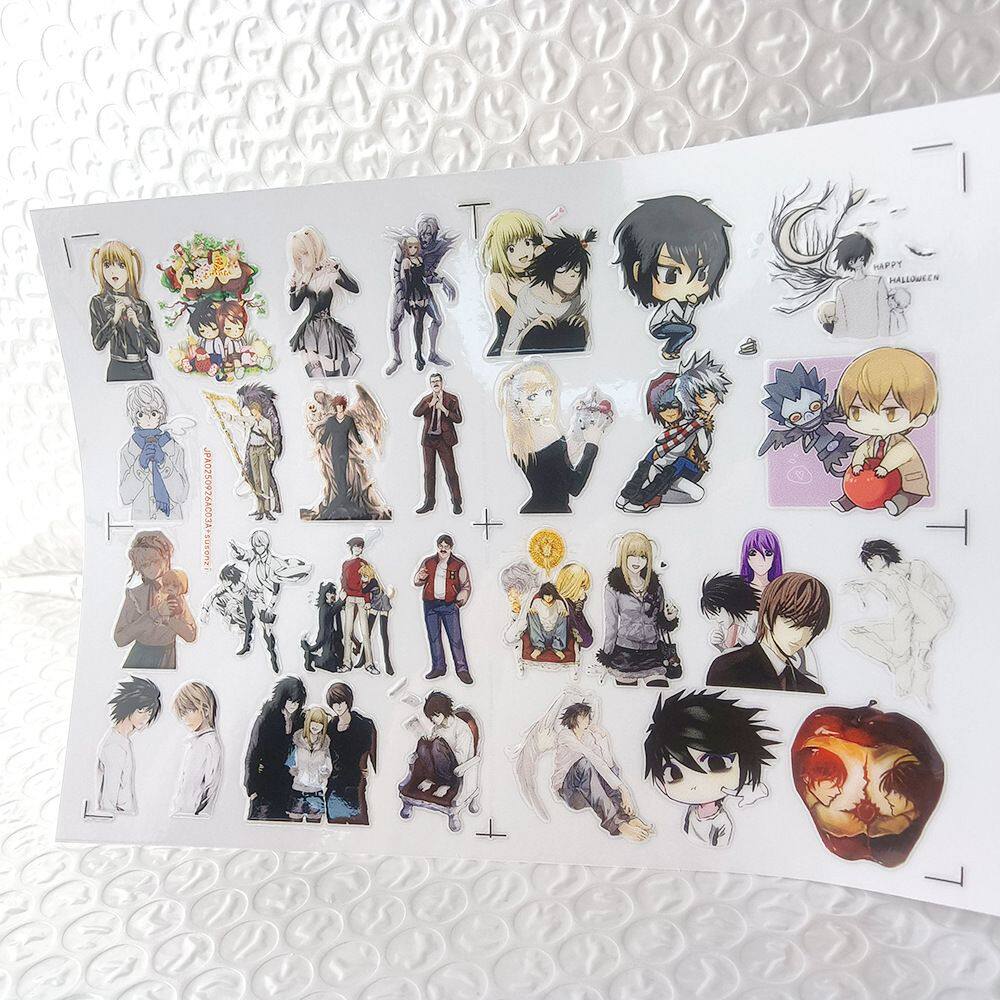 死亡笔记镂空立体防水手帐笔贴保温水杯装饰UV转印贴纸水晶标定制