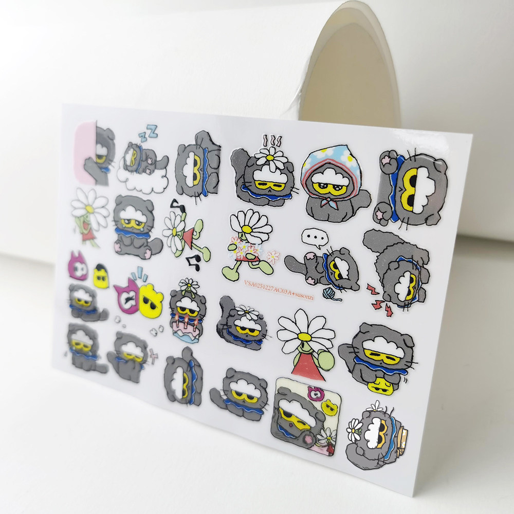 GD猫镂空立体防水笔保温杯装饰贴纸/立体贴纸
