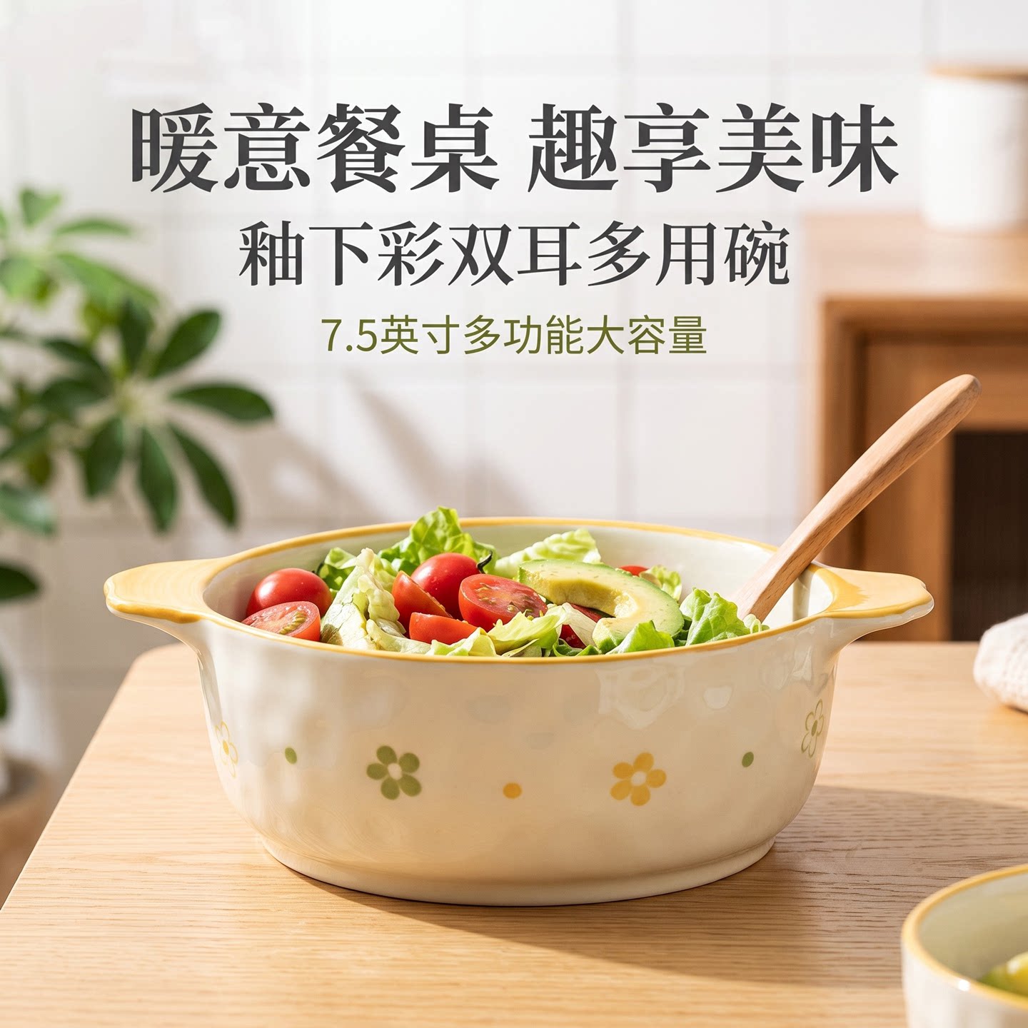【健康釉下彩】顺祥陶瓷双耳碗图片