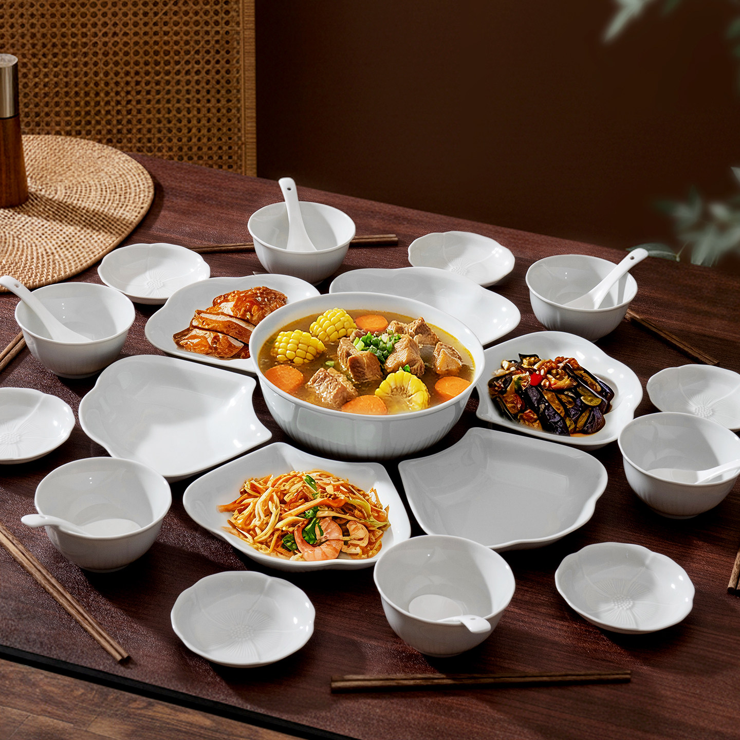 顺祥陶瓷碗盘套装家用团圆拼盘餐具组合碗碟乔迁之喜入宅礼物全套,餐饮具,碗,淘宝优惠券,粉丝福利购,淘宝优惠卷