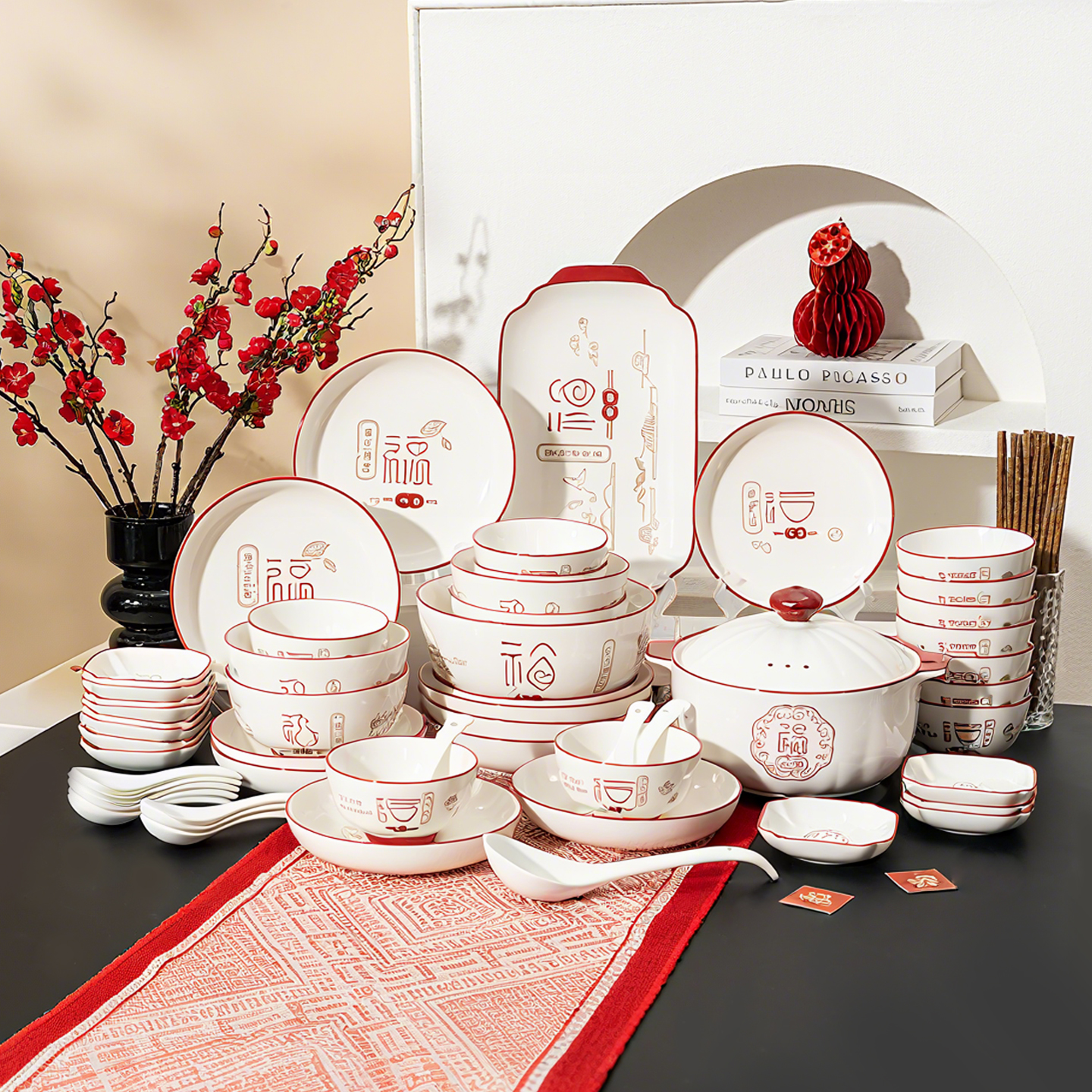 【健康釉下彩】顺祥陶瓷碗盘套装