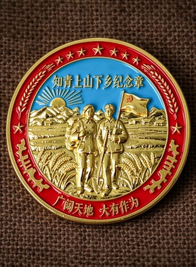 知青留念纪念品徽章胸针收藏礼盒