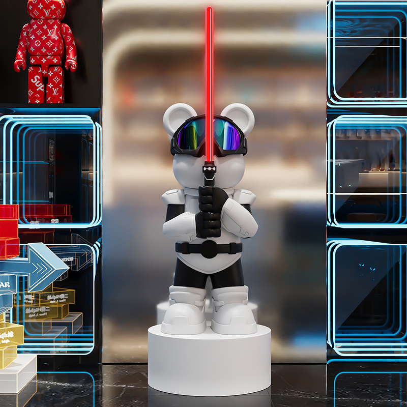 炫酷光剑暴力熊落地摆件