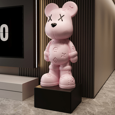 岚乾羽皮革暴力熊大号存钱罐摆件