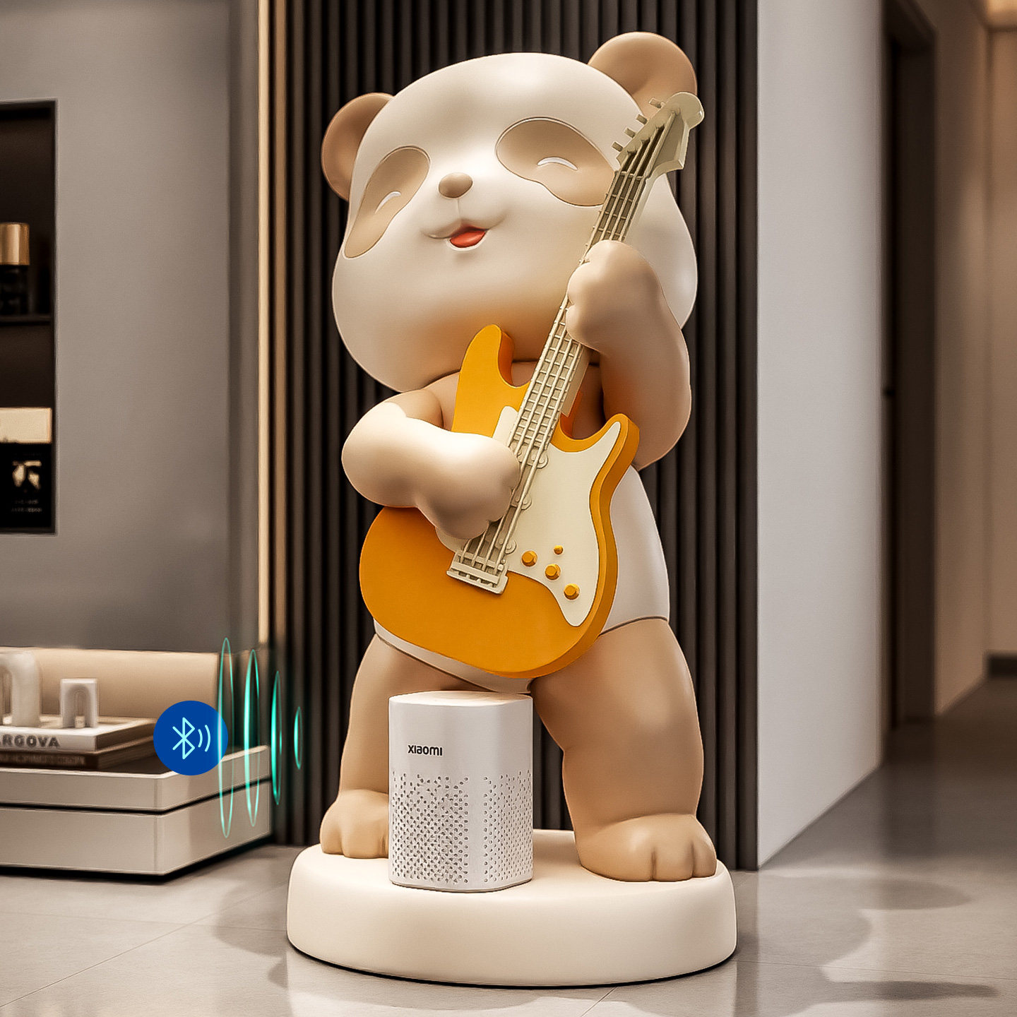 大号熊猫吉他手落地摆件音乐培训乐器店铺酒吧民宿开业礼物装饰品