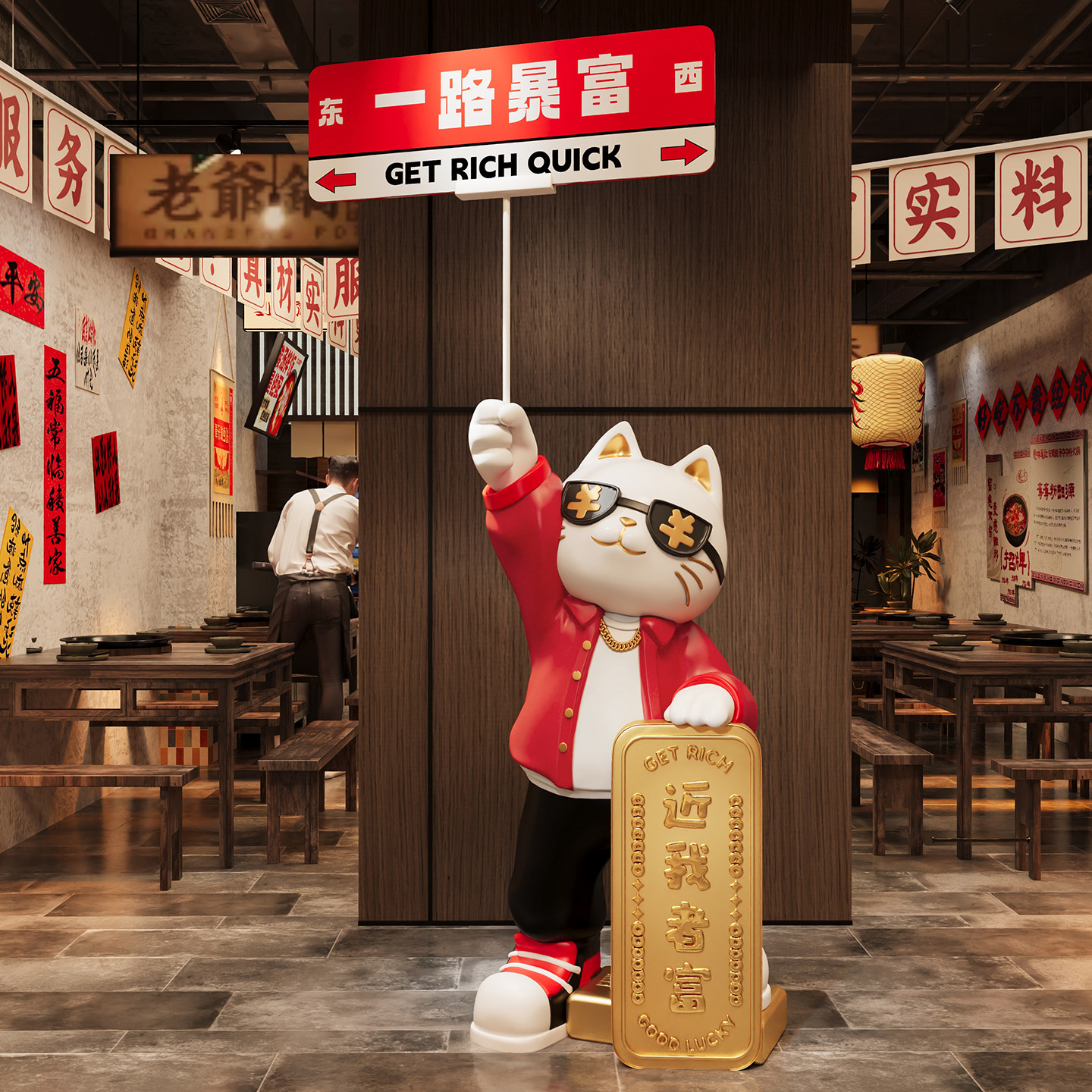 路牌招财猫大型落地摆件轻奢高档店铺开业大吉生意兴隆礼物装饰品,家居饰品,落地摆件,淘宝优惠券,粉丝福利购,淘宝优惠卷