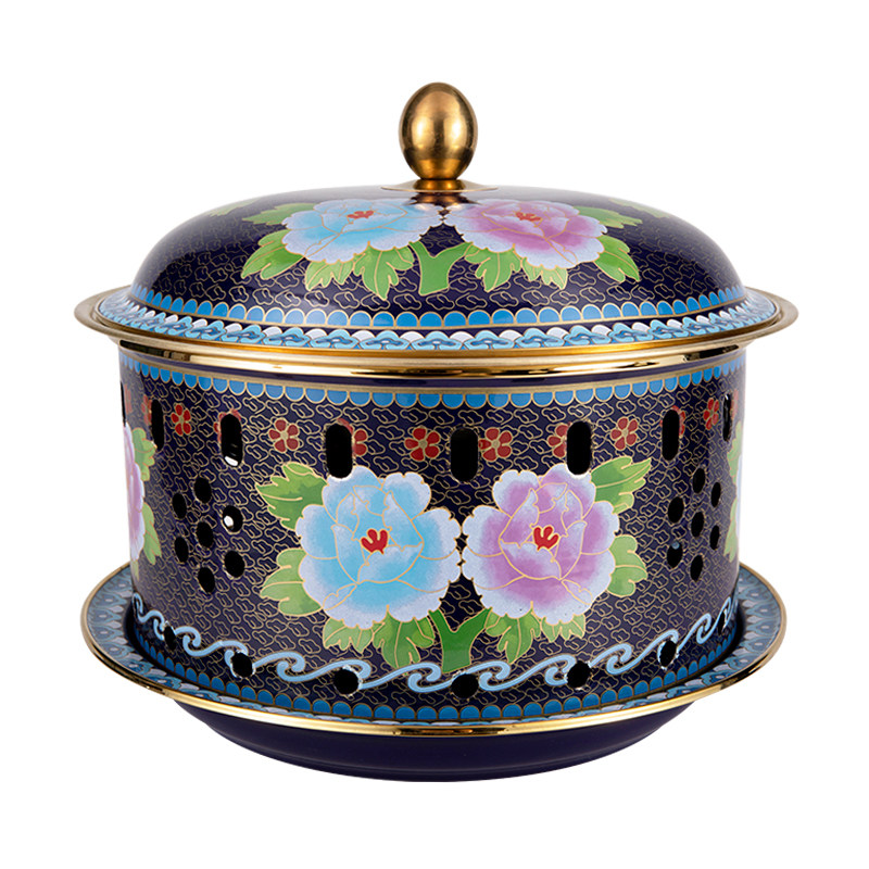 景泰蓝珐琅铜火锅酒精燃环保油御用菊花铜火锅御锅活鱼锅奶茶铜锅