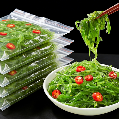 海藻沙拉包邮大连特产裙带菜梗芥末酸甜脆爽凉拌开袋即食简单餐食