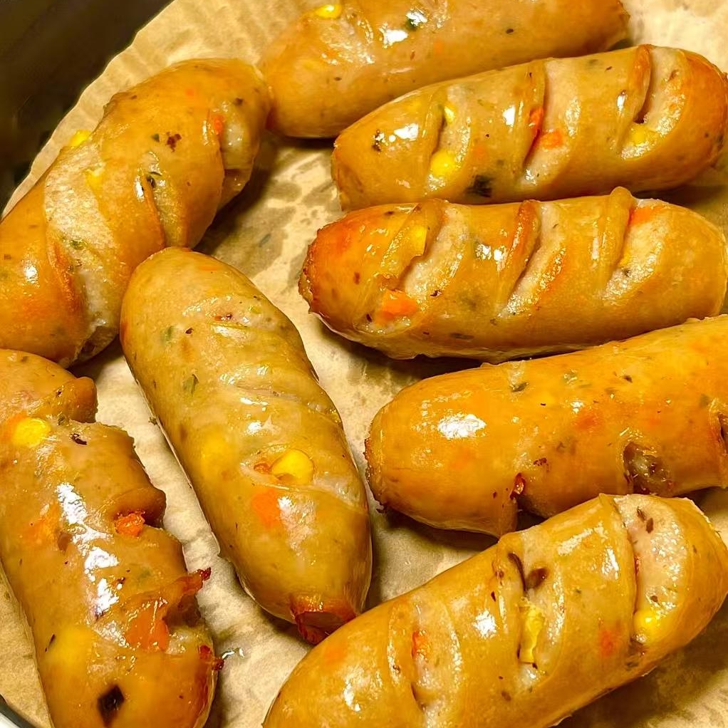 火山石烤肠膳食肠空气炸锅食材烧烤脆皮肠猪肉肠蔬菜肠地道半成品