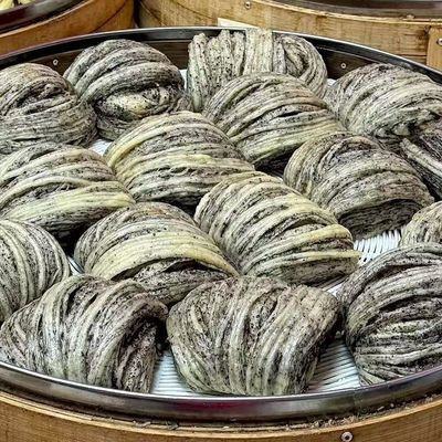 黑芝麻千丝卷营养早餐半成品馒头手工花卷方便加热速冻儿童面点