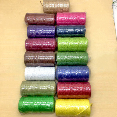 现货2MM3股彩色麻线手工辅料DIY麻绳复古风格照片夹子黄麻绳100