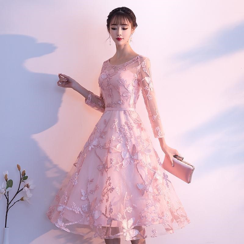 Long sleeve Evening dress 2020 Annual meeting Host Pink new pattern Dress Engagement Bridesmaid Dresses banquetin the Women's clothing/Boutique , Wedding/Cheongsam/Formal dress , Formal dress/Evening  category - from Buy2taobao.com to provide professional Taobao agent buy service