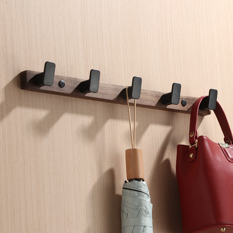 胡桃木挂钩实木挂衣钩进门玄关浴室门后挂衣架壁挂墙上试衣间衣架