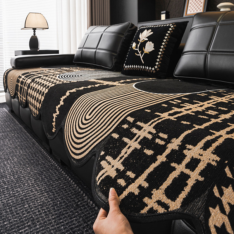 四季通用轻奢高级感皮沙发垫子2025新款防滑直排沙发套罩坐垫盖布