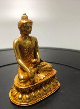 仿古收藏鎏金佛像迦牟尼真佛藏LXC传释如来佛家用奉供工艺品摆件