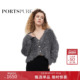 宝姿PORTSPURE女装 秋冬精致优雅金银丝皮草针织开衫