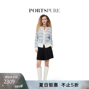 春夏甜美减龄海军风羊毛连帽针织衫 PORTSPURE女装 RT7K015UKX040