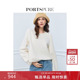 宝姿PORTSPURE女装 2025新年系列简约舒适单肩珍珠纽扣套头卫衣