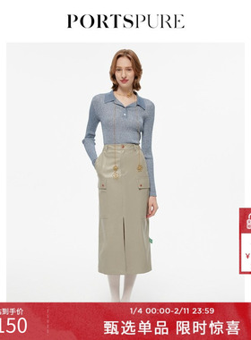 【马肥丝Mavis同款】PORTSPURE女装春季百搭长袖针织衫