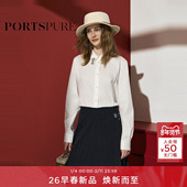 钻饰翻领箱型衬衫 宝姿PORTSPURE女装 2026早春新品