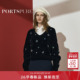 宝姿PORTSPURE女装 套头毛衫 2026新品 早春系列手缝钻珠翻领短款